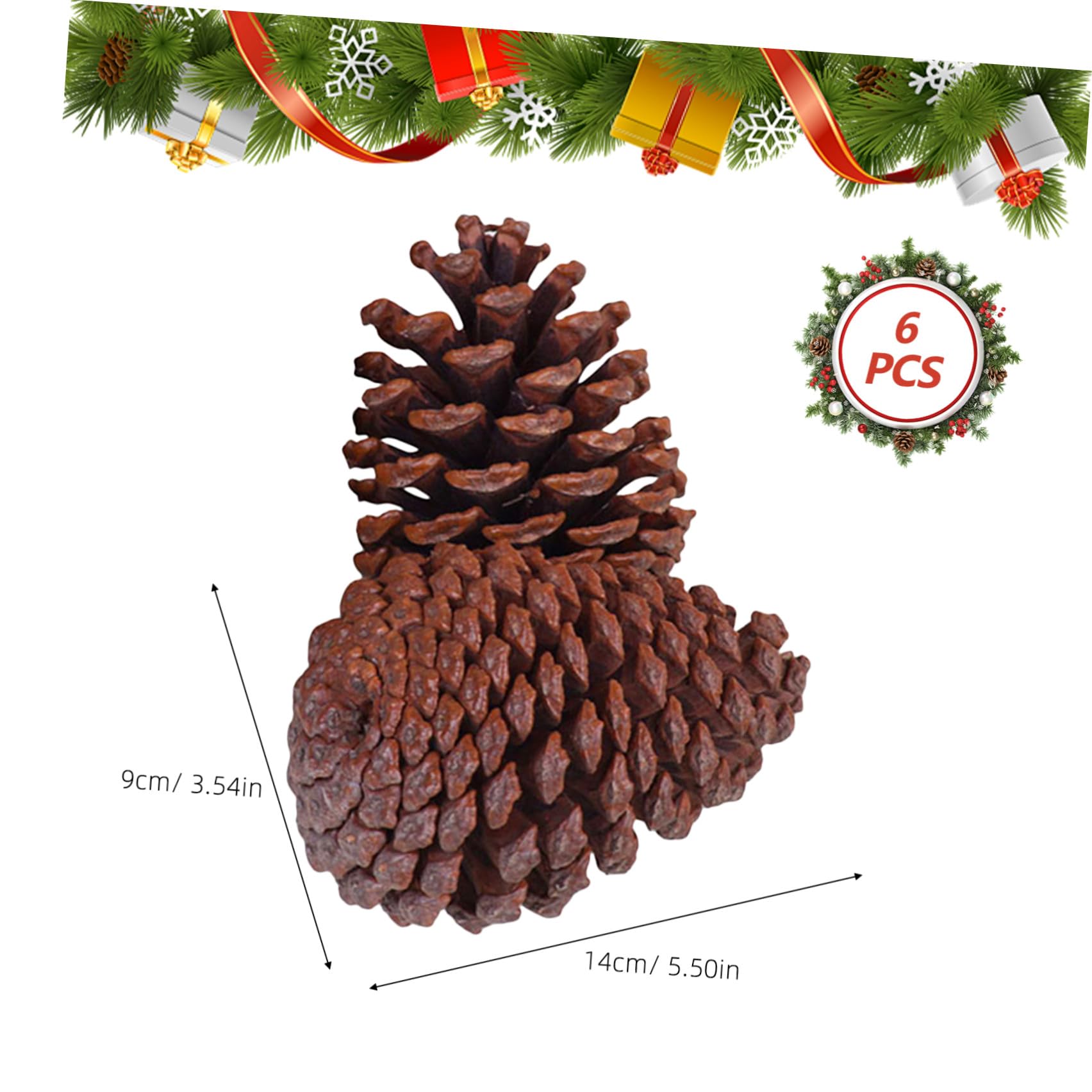 Kiefernzapfen Tannenzapfen 6 Stück Getrocknete Naturzapfen als Fotorequisite und Weihnachtsbaumschmuck für Handwerk und Deko