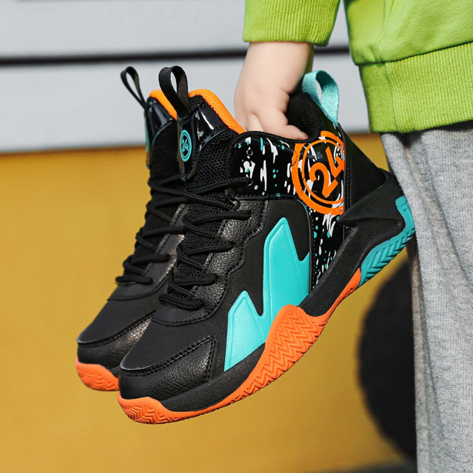 Chaussures de Basket - Ball antidérapantes Chaussures de Sport légères et Confortables pour Enfants, Chaussures de Course à la Mode