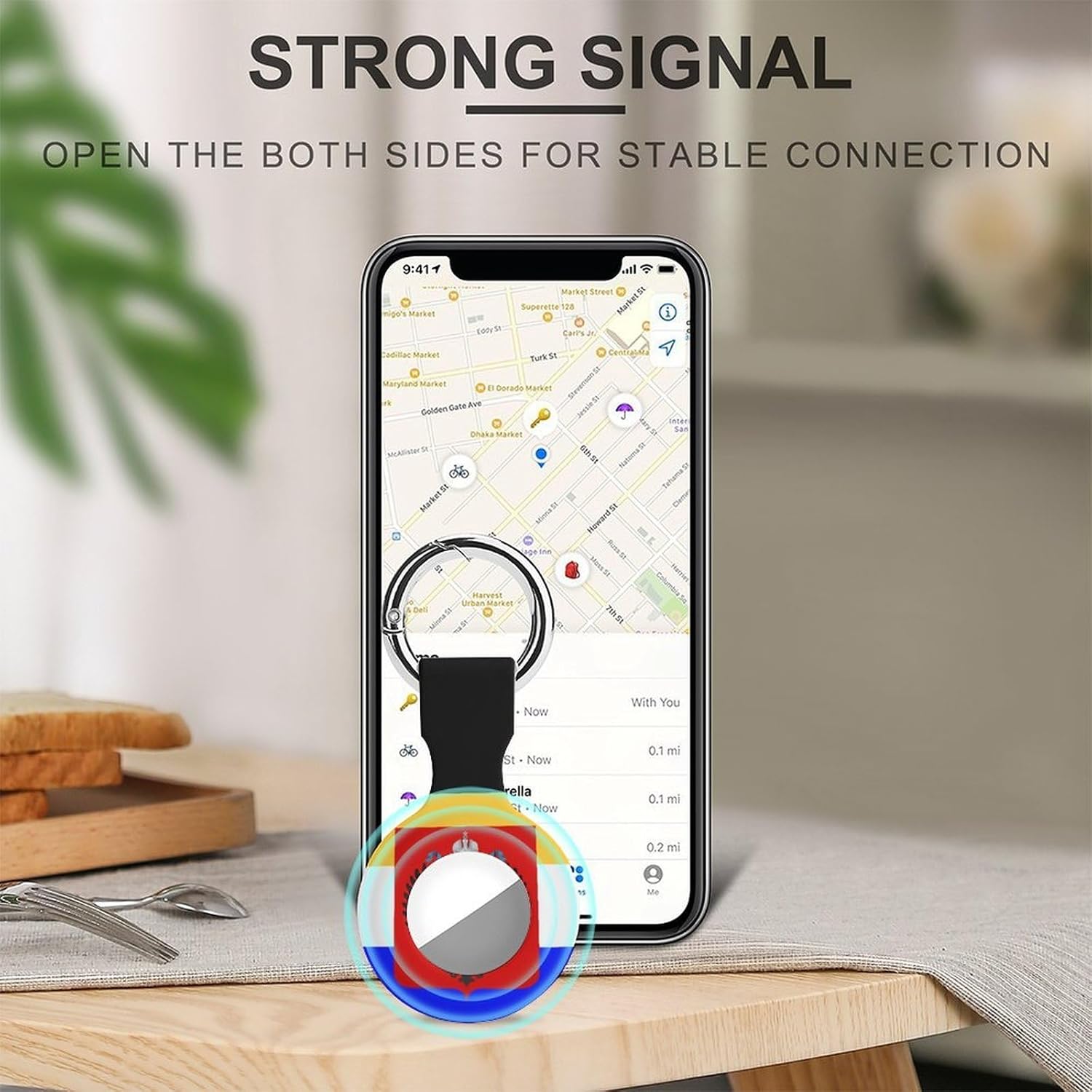 Flag of Russia Funny Cover Compatible with AirTag Case Protector GPS Tracker Holder with Keychain