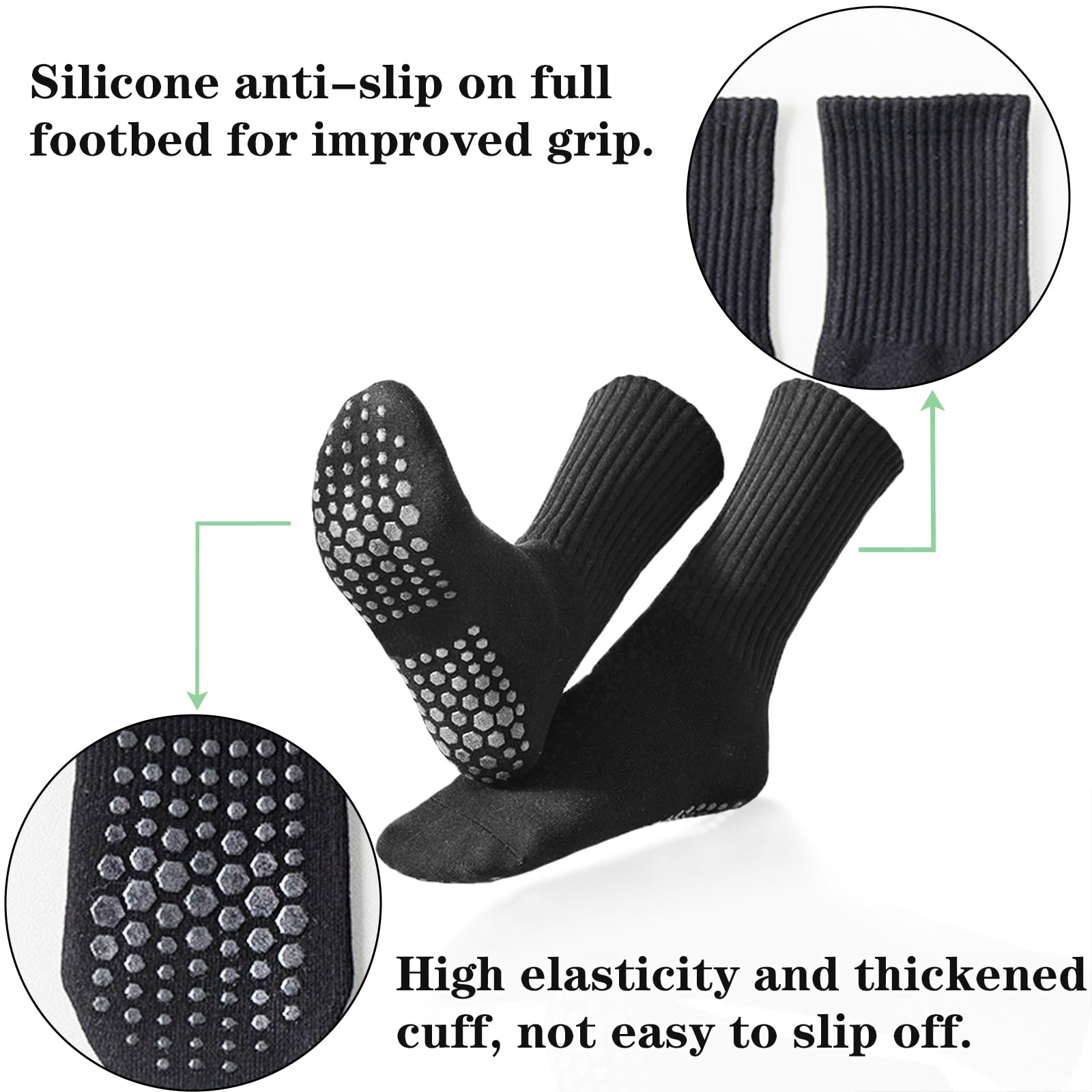 KEYRI Chaussettes de Football Antidérapantes Enfant Taille Unique 7-13 Ans