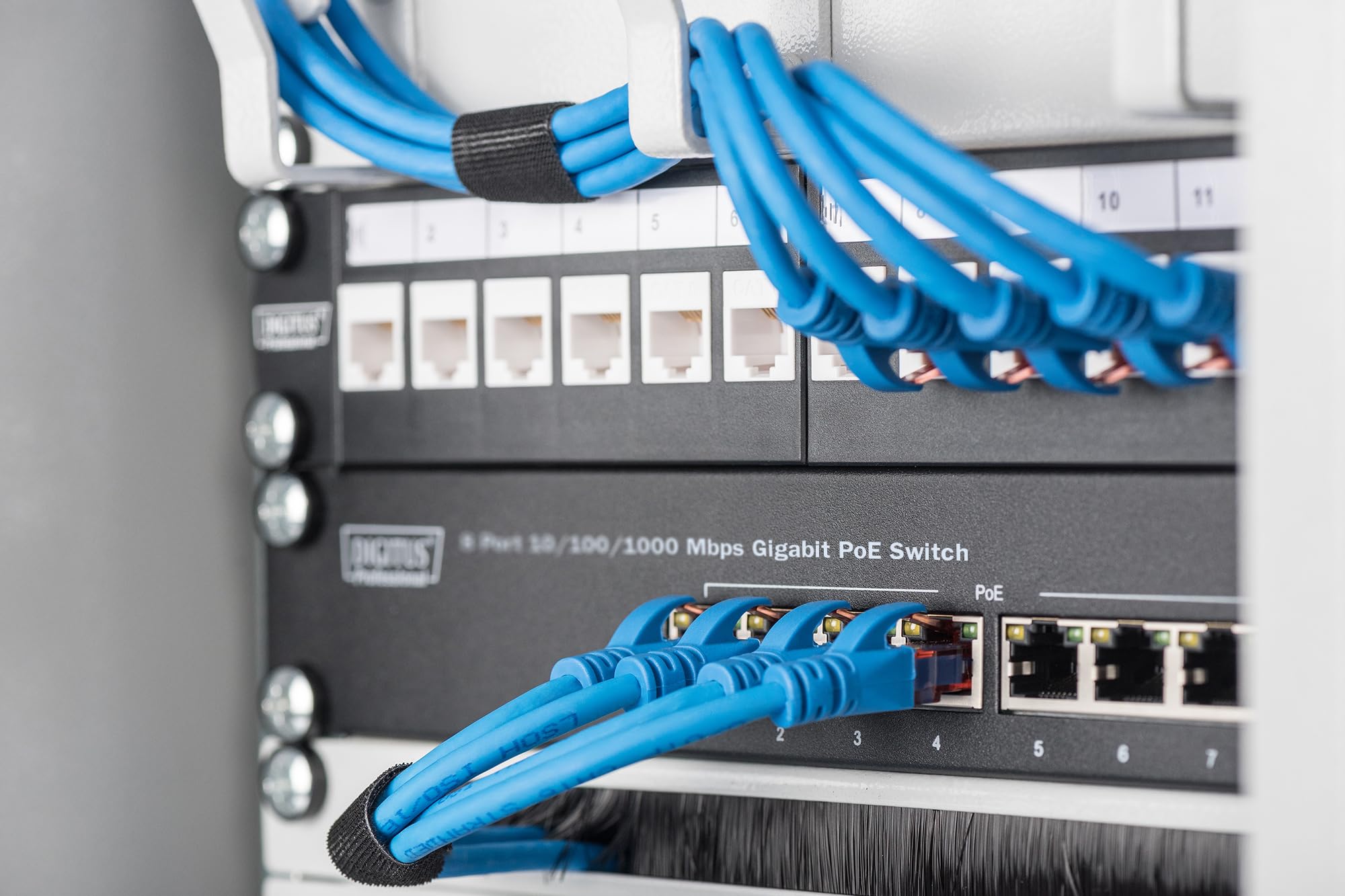 DIGITUS Switch PoE Ethernet Gigabit da 10 pollici, 8 porte PoE+