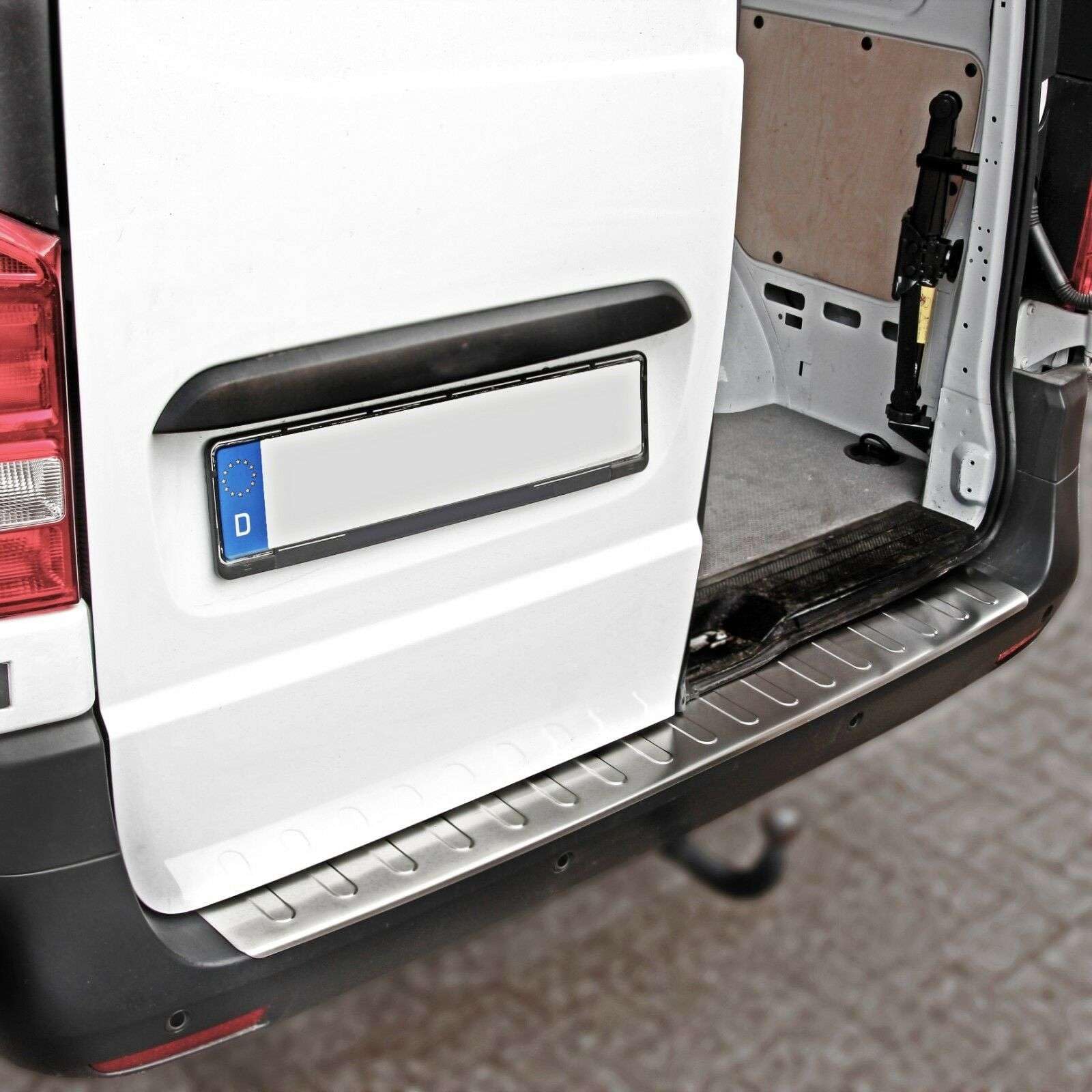 Recambo | Protector de Parachoques Trasero | Compatible con Mercedes Vito Clase V W447 | Acero Inoxidable Mate | Protección Borde de Carga