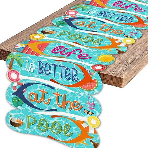 Summer Table Runner Life is Better at The Pool Kitchen