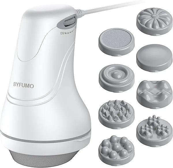 BYFUMO Cellulite Massager, Body Sculpting Machine, Lymphatic Drainage Massager, Handheld Electric Back Massager - White