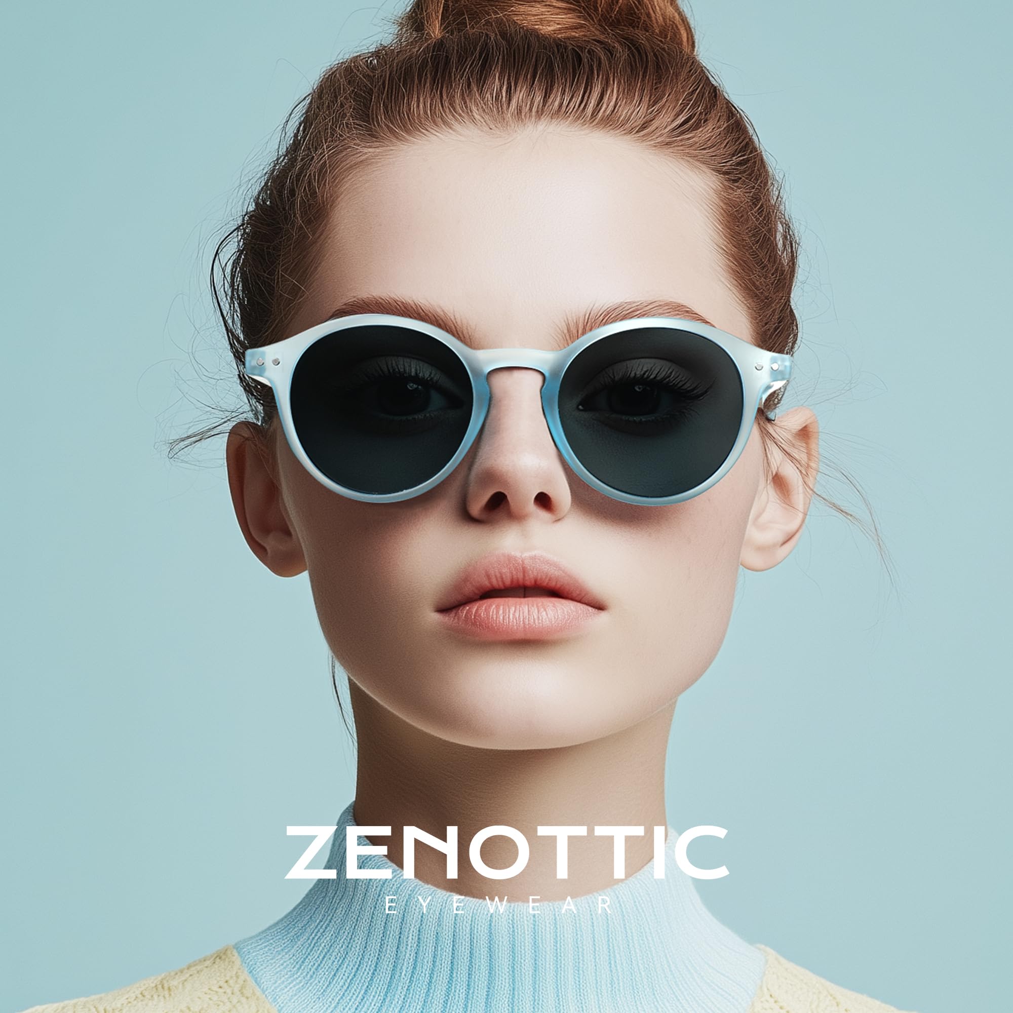 ZENOTTIC Occhiali da Sole Polarizzati Retrò Classici Rotondi Vintage Occhiali da Sole UV400 Montatura da Uomo e Donna