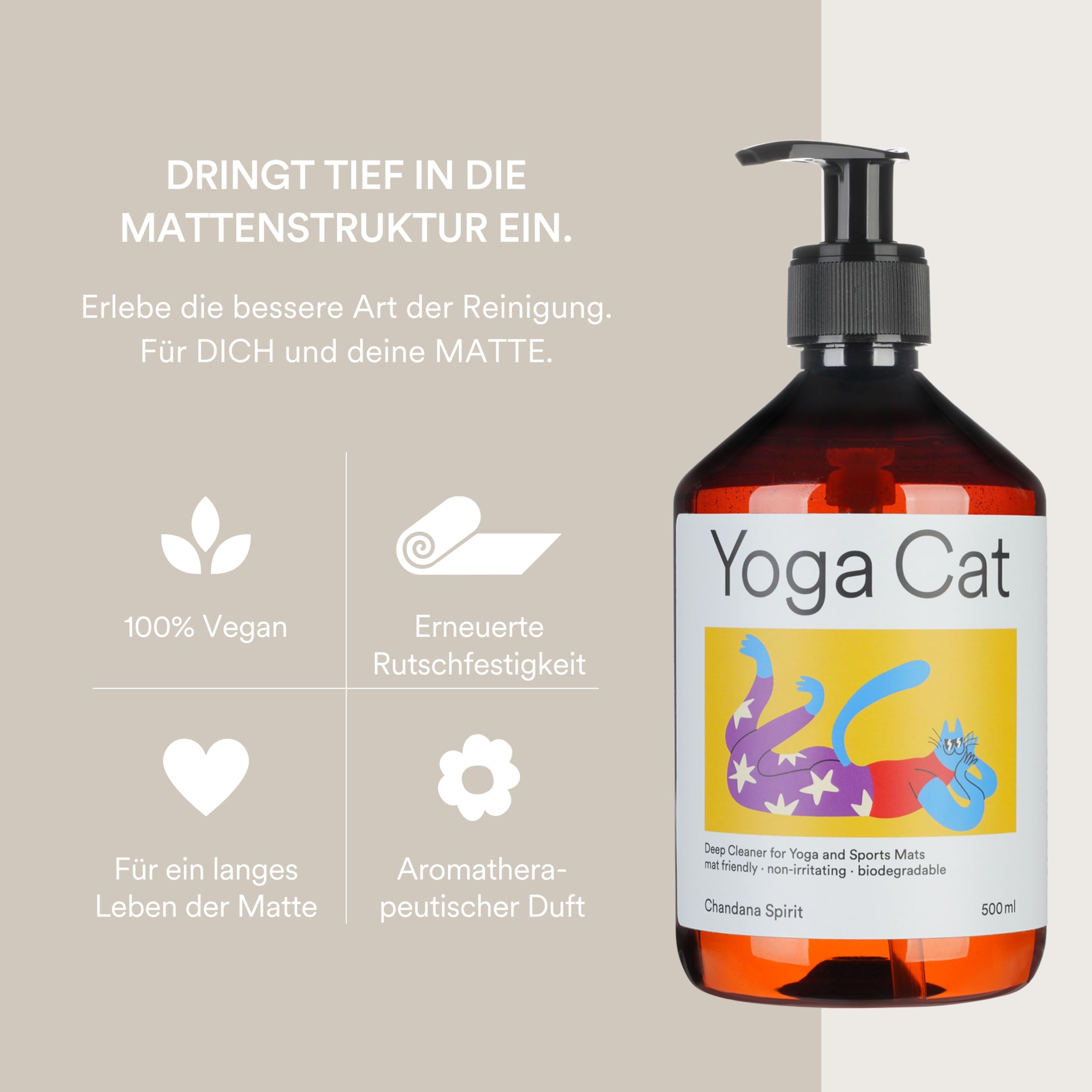 Yoga Cat Yogamatten Tiefenreiniger & Deep Cleaner 500ml