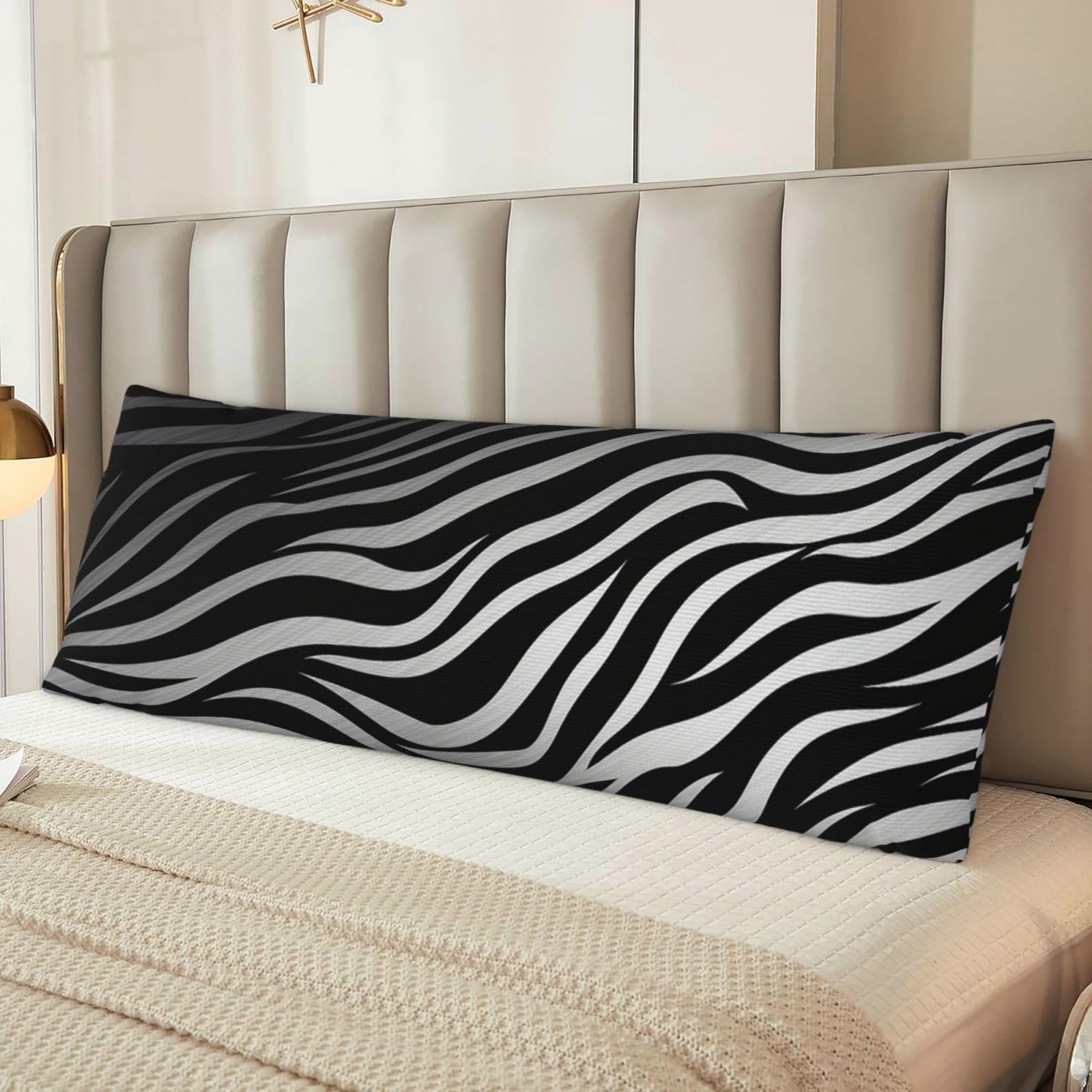 Zebra Print Body Pillow Case Cover, Microfiber Long Pillow Cases, Ultra Soft and Cozy Plush Body Pillowcase Decorative Long Bed Pillow Cover for Sleeping 20x54 Inches