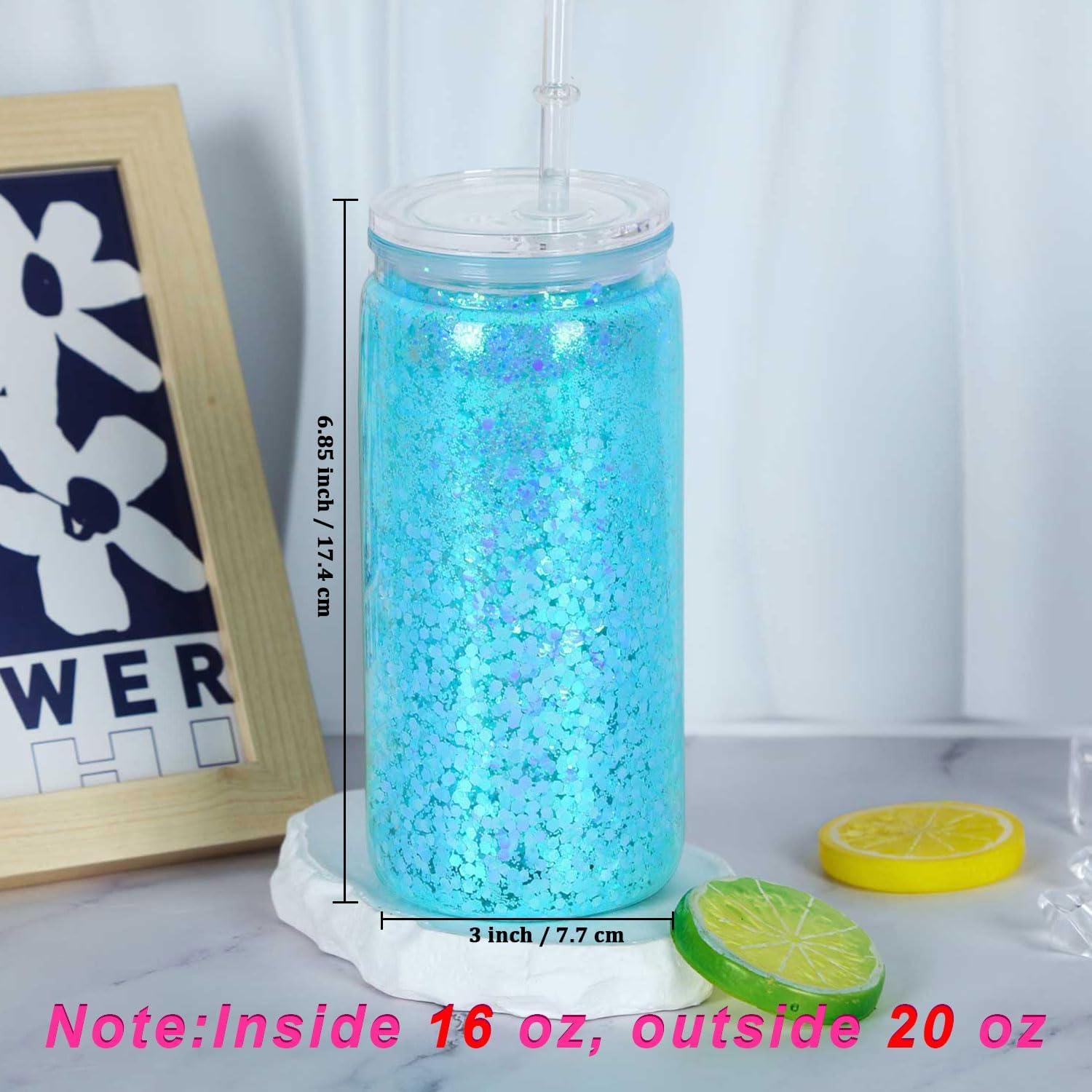 Maucircol 15 Pack Acrylic Snow Globe Tumbler, 20 Oz Pre Drilled Double Wall Snow Globe Supplies Kit, Plastic Snowglobe Tumbler DIY Kit Including Cups and DIY Tools - Image 5