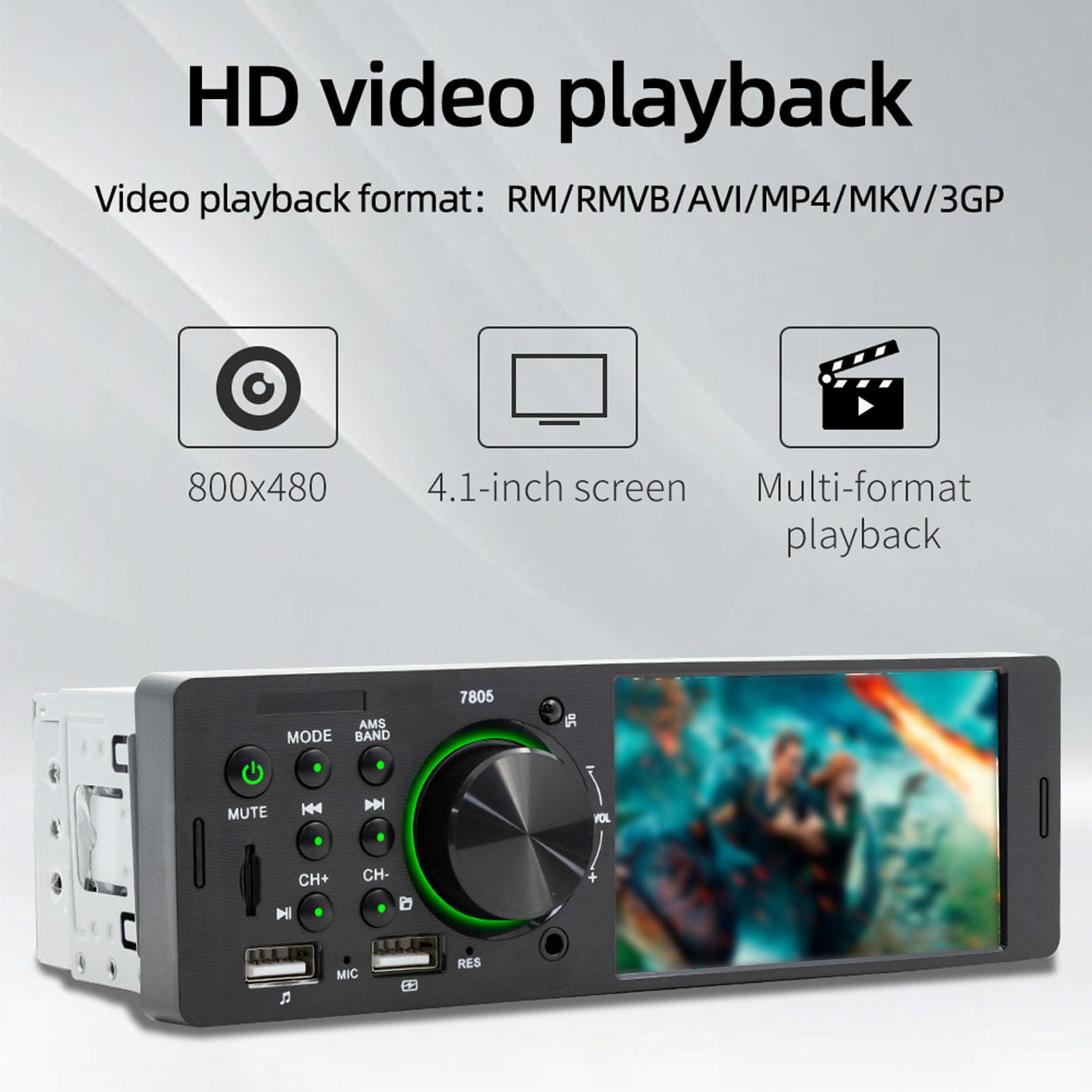 SENECESLI Samochodowy Zestaw Stereo z Pojedynczym DIN i łącznością bezprzewodową, Radio Samochodowe z 4-calowym Ekranem HD, Kamera Cofania 1080P, Pilot na Kierownicy do Nawigacji, Muzyki