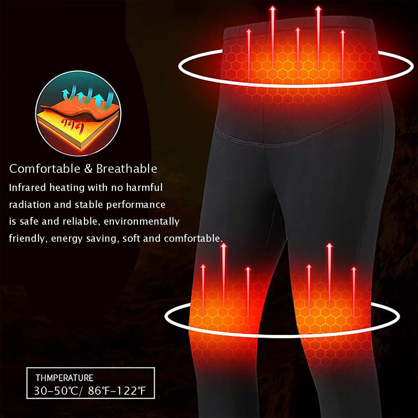 Tuta Intima Riscaldata 6 Aree Riscaldamento Intelligenza Temperatura Costante Camicia e Pantalone Termico Invernale per Uomo Donna (Man 4XL)