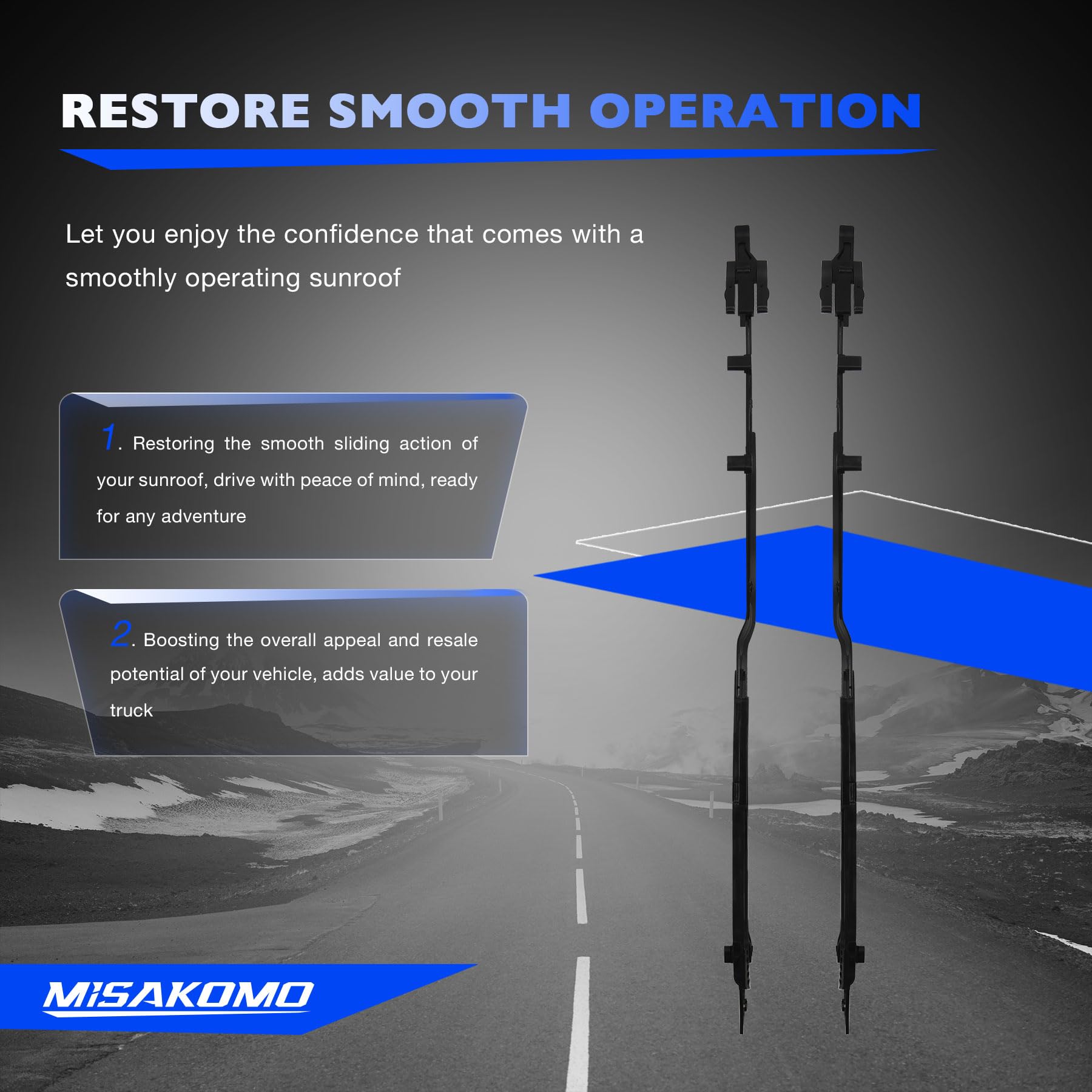 TOTMOX Kit De Réparation De Rail De Toit Ouvrant Gauche Et Droit, Compatible Avec Ford F150 2015-2020, F250/F350/F450 2017-2019, Numéro De Pièce : FL3Z- 1651071-A, FL3Z1651071A, FL3Z-1651071-B