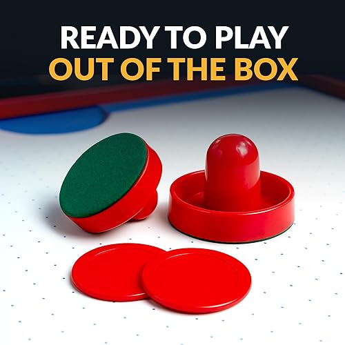 Miniatura 5 de Hathaway Juego de hockey de aire delantero de 3 pulgadas y disco de 2.5 pulgadas, rojo