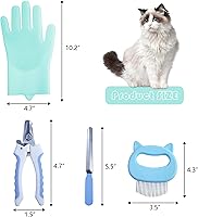 Vista 4 de KlerRoem Bolsa de baño para gatos, ajustable, antimordeduras y antiarañazos, bolsa de aseo de malla para ducha de gatos para perros y gatos