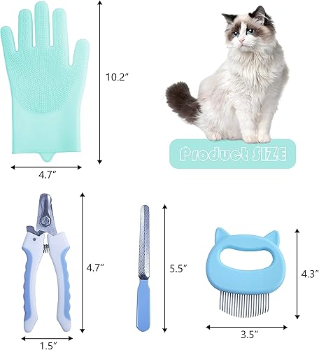 Miniatura 4 de KlerRoem Bolsa de baño para gatos, ajustable, antimordeduras y antiarañazos, bolsa de aseo de malla para ducha de gatos para perros y gatos