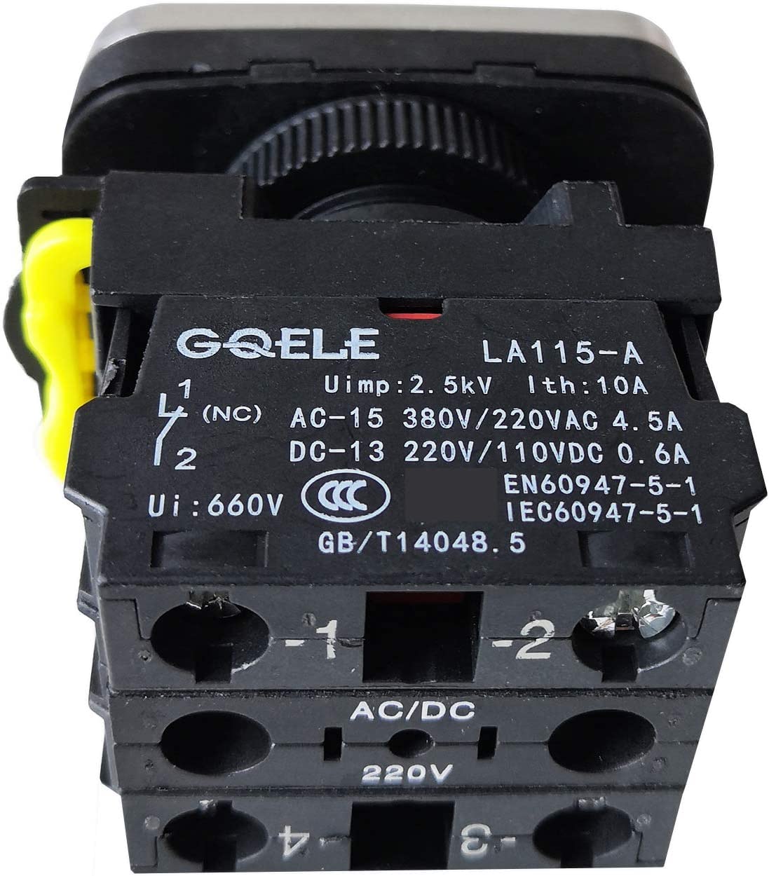 LA115-A5-11RD1 Étanche 1NO LB 1NC 220V M22 Interrupteur à Bouton-Poussoir à Bouton-Poussoir illuminé momentané for Machines d'armoire de Commande de Pompe