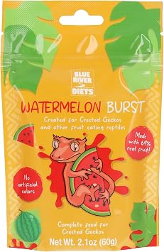 Blue River Diets Complete Crested Gecko Food | All Natural Gecko Food Made in the UK 60g, Watermelon Burst
