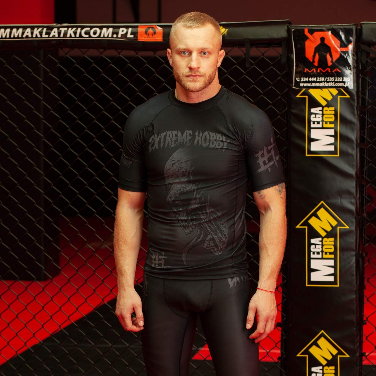 Kurzarm Rashguard, Herren-Sport-T-Shirt, Fitness-T-Shirt, Kompressionsshirt, Shortsleeve, Funktionsshirt Bodybuilding MMA Boxing