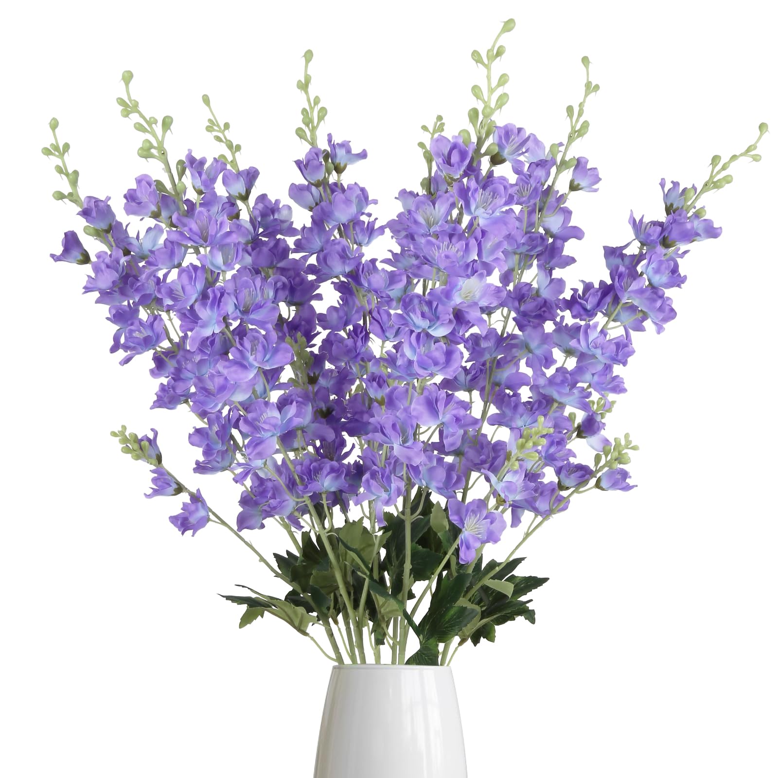 Photo 1 of 8PCS Purple Delphinium Artificial Flowers 33.5'' Light Purple