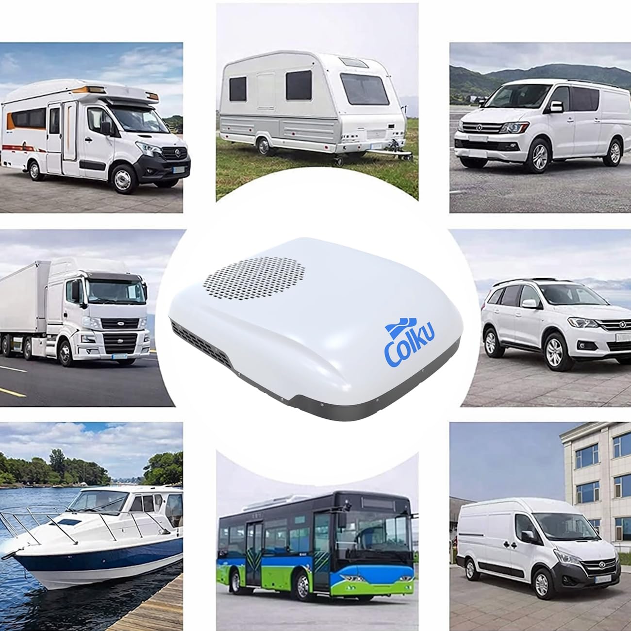 Condizionatore d’aria per Camper 220-240 V Inverter per Caldo e Freddo Climatizzatore Silenzioso con Unità Esterna e Interna per Camion SUV Caravan