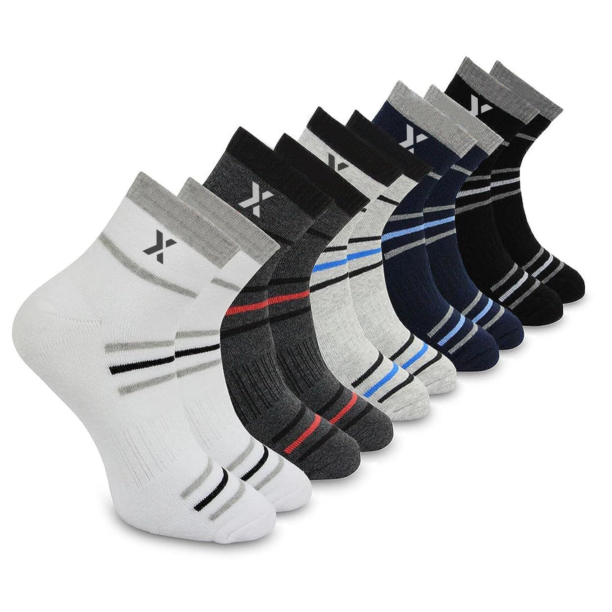 Classic Ankle Socks - Versatile Cotton Blend with Moisture-Wicking Design, Ideal for Gym, Sports, and Casual Wear - Pack of 5-image-46