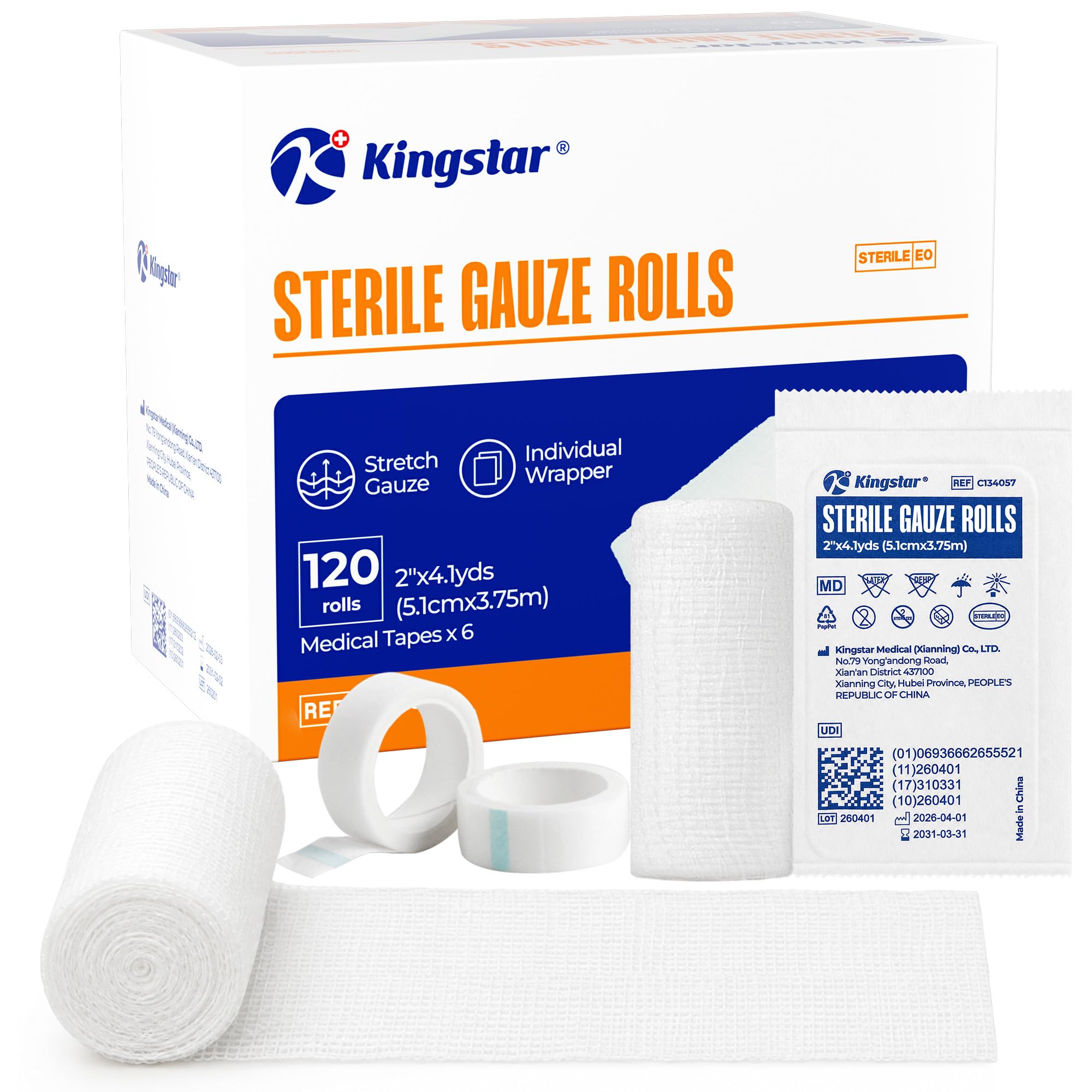Sterile Gauze Roll 2 in x 4.1 Yards, First Aid Gauze Bandage, 12 Rolls — Amazon image 10