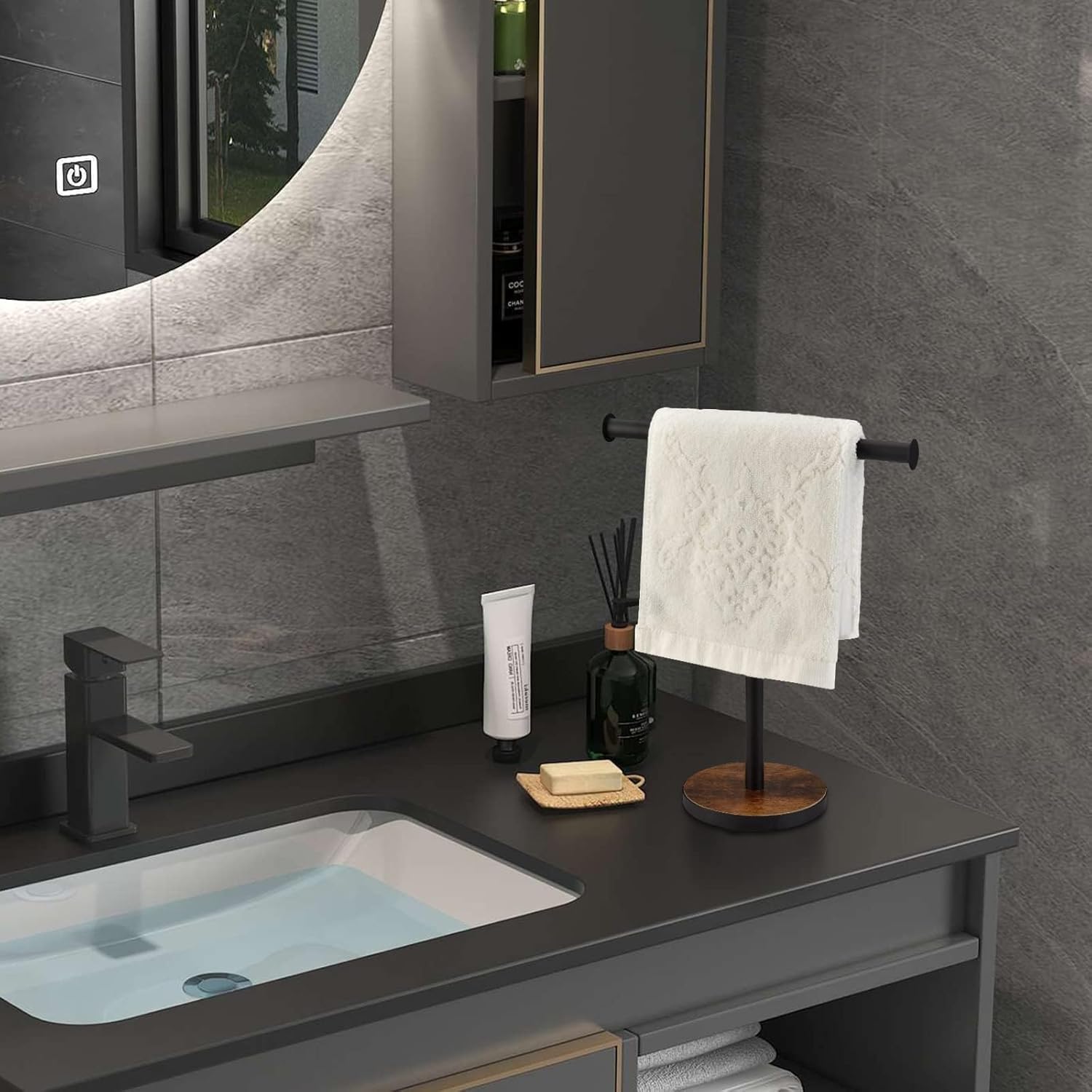 Hand Towel Holder Stand, Countertop Towel Stand for Bathroom