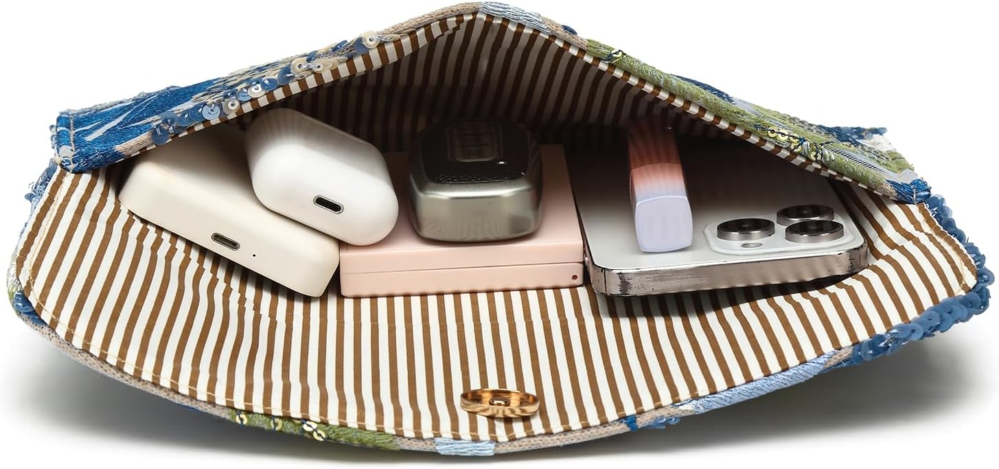 Women's Floral Embroidered Clutch bag Beaded Evening Bags Sparkly Party Purses with Sequins Envelope Wedding Purse - Image 6