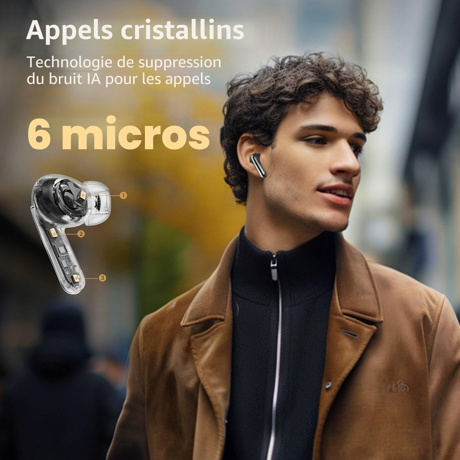 QCY HT08 Melobuds Pro ANC Casque Audio Sans Fil avec Réduction Active du Bruit