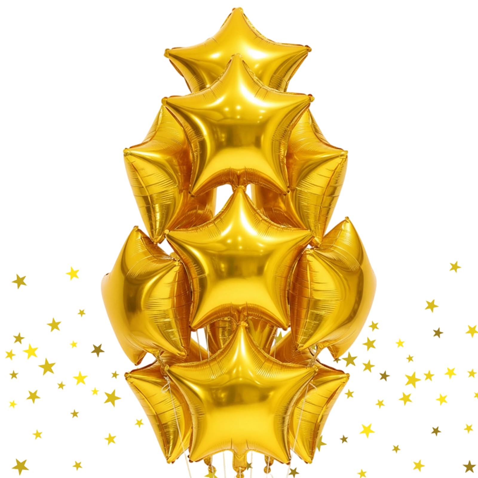 20Pcs Gold Foil Star Balloon, 18 Inch Gold Star Foil Balloons for Helium Helium Mylar Ballons