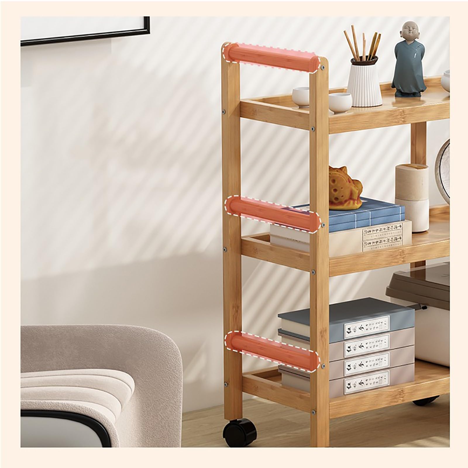 Carrito utilitario rodante con organizador de almacenamiento de manualidades, carrito de costura de fácil montaje para suministros de arte y más