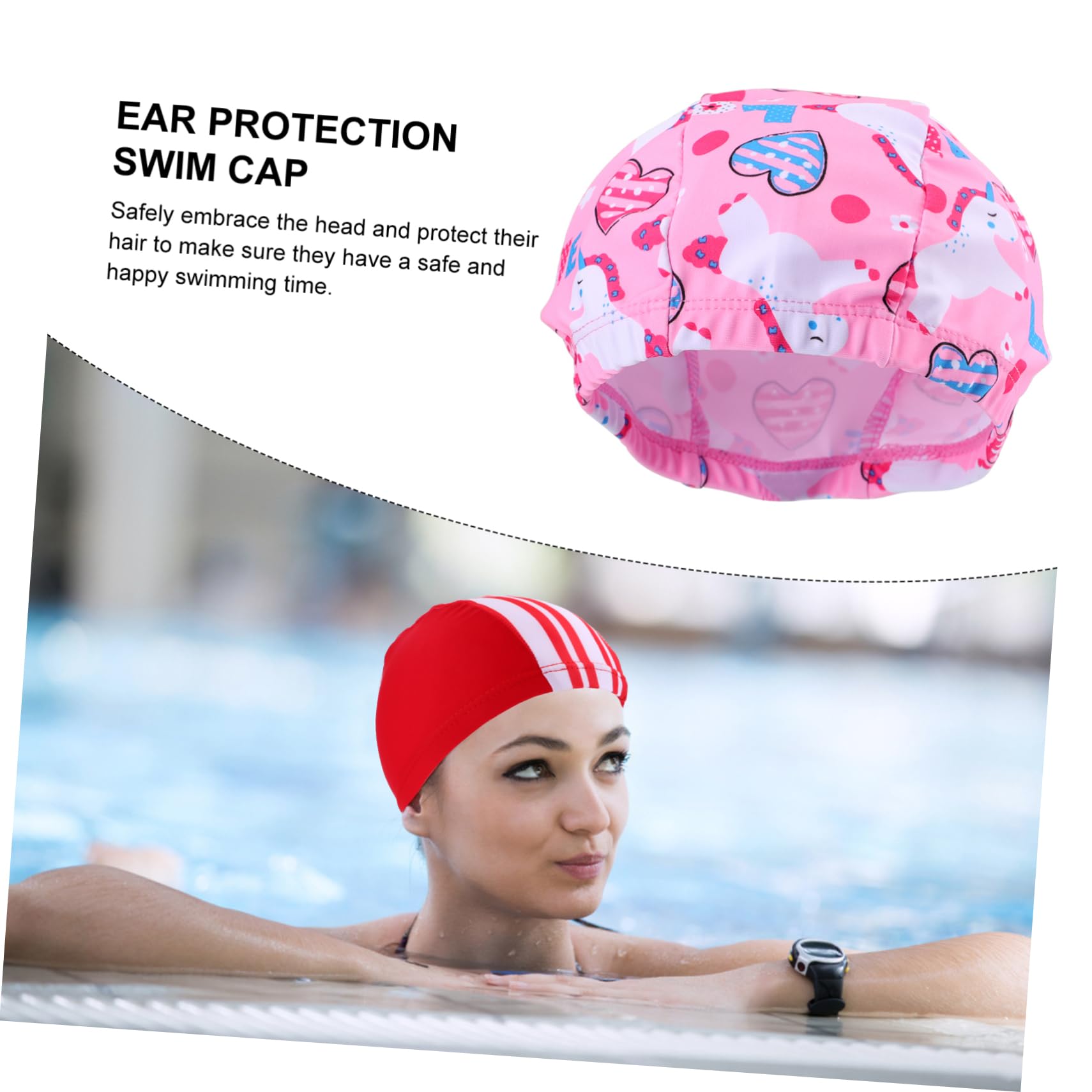 VANZACK Gorro De Baño para Niños Gorros De Natacion Impermeables Accesorios De Natacion Cubierta De Natación Sombreros para Niños Gorra De Baño De Buceo Poliéster