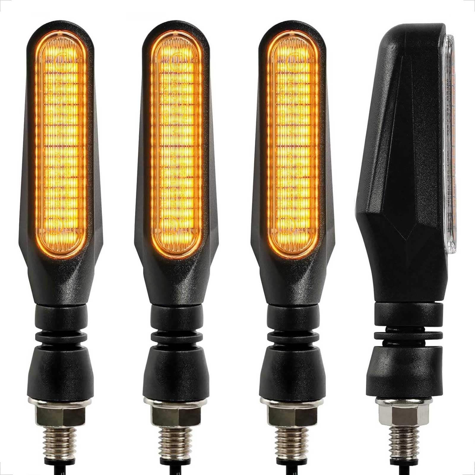 evermotor Blinker Motorrad, Universelle 12V led blinker motorrad e geprüft E24, 1,2W Hohe Helligkeit Amber Licht, M10 Gewinde(4er-Set)