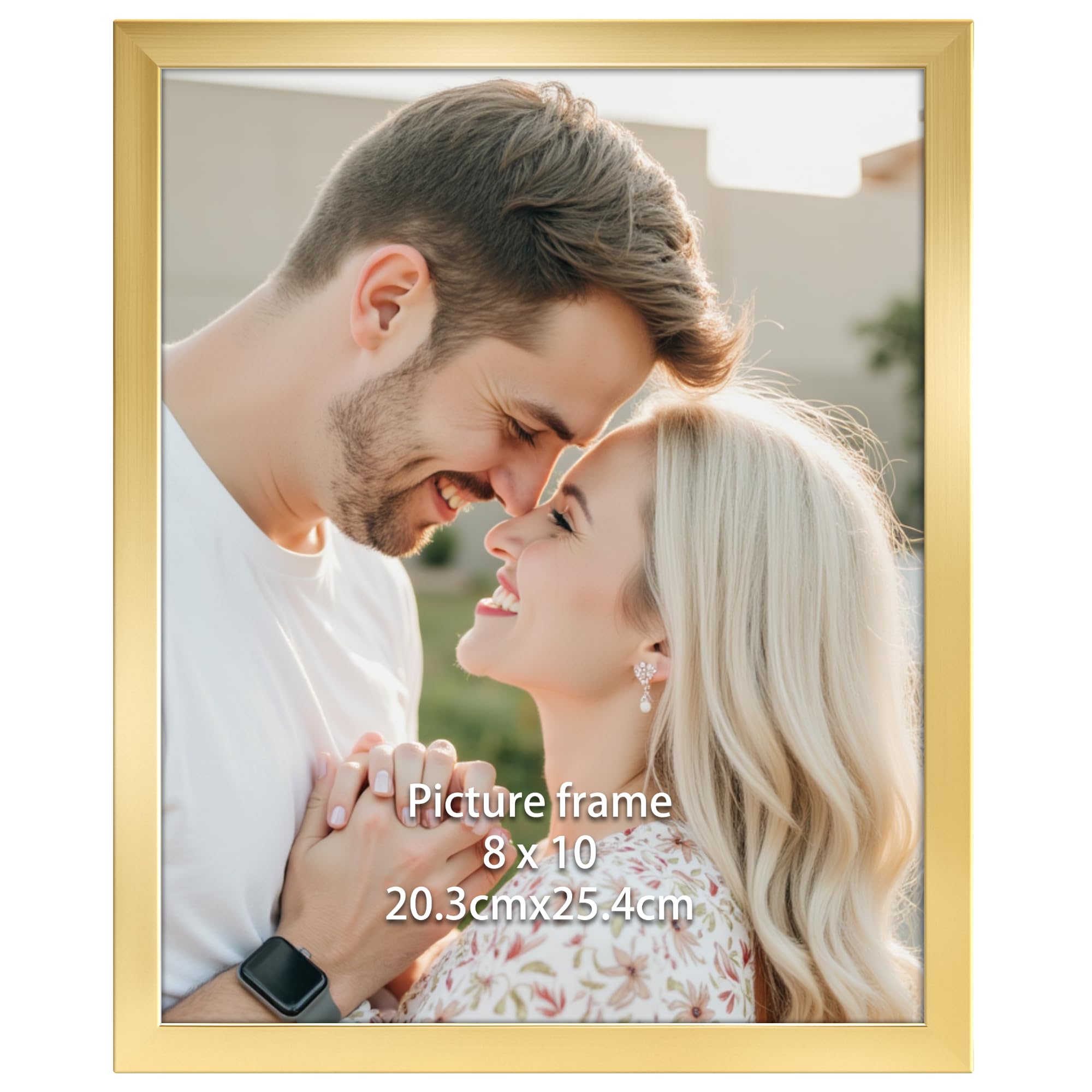 Ditwis 10x8 Photo Frame Gold, Modern Frame Suitable for 8x10 Photos and Pictures, Horizontal or Vertical Wall or Table Display