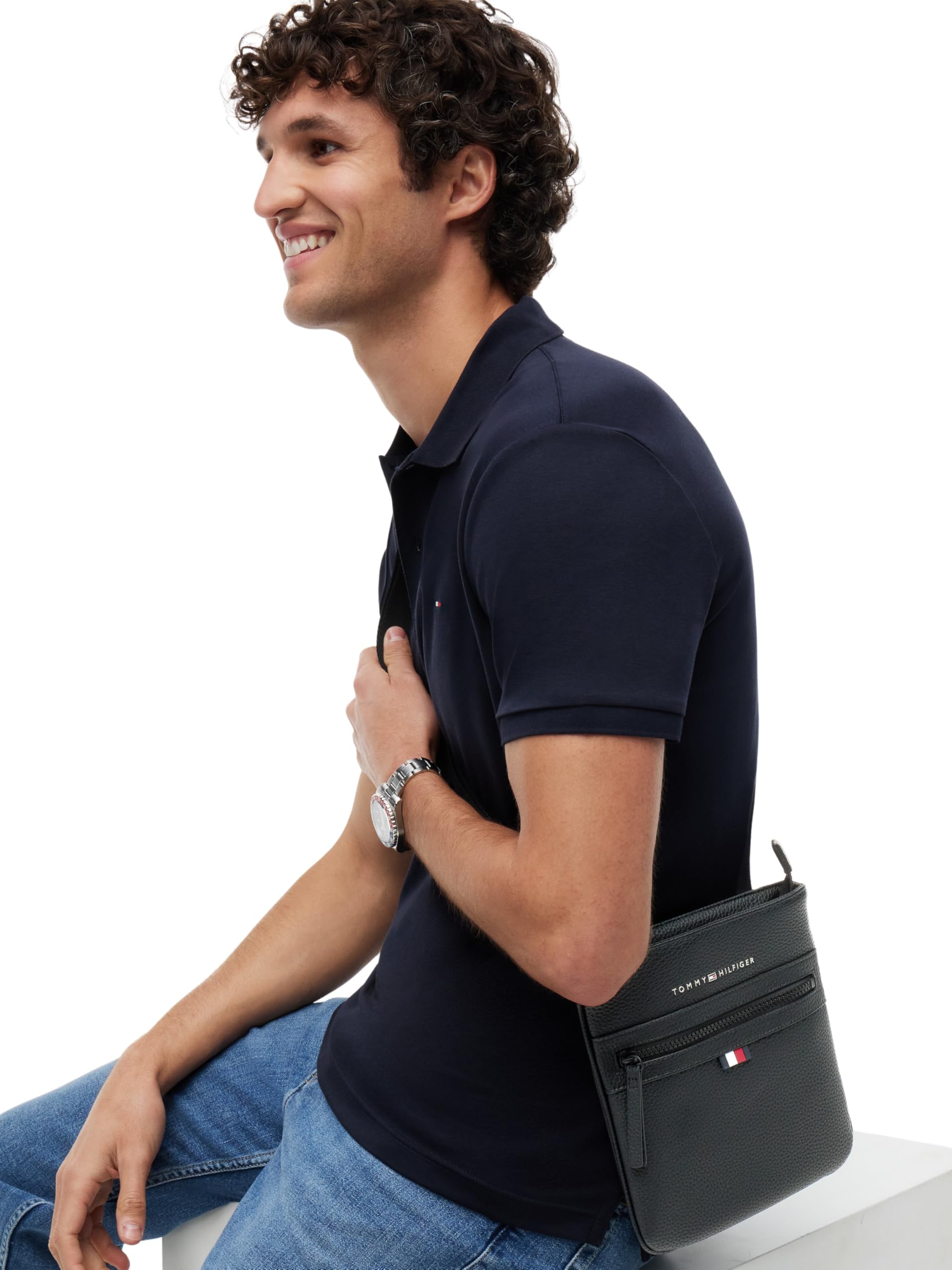 Tommy Hilfiger Bolso bandolera Hombre Essential PU Mini Crossover pequeño