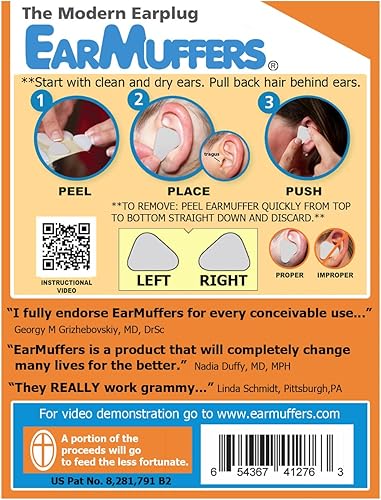 Miniatura 2 de Tapones modernos para los oídos, simplemente despegar y pegar para nadadores, conciertos, dormir, etc
