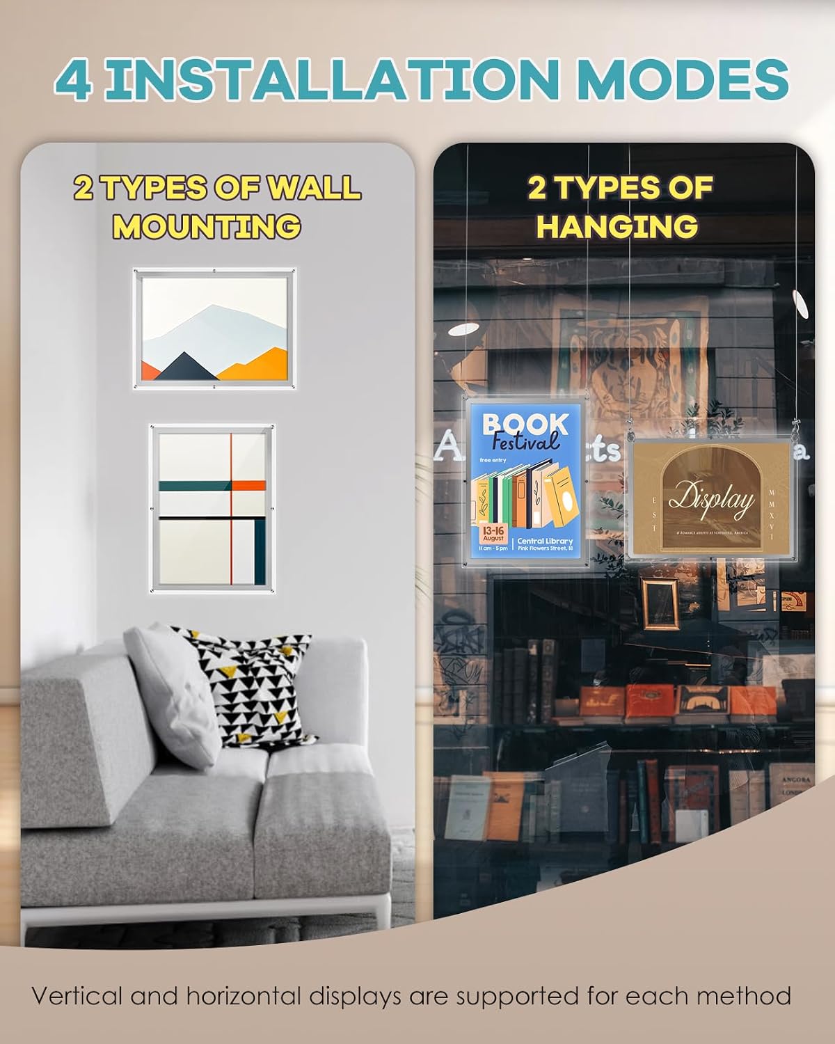 16 X 24 Inch Led Poster Frame, Ultra Thin Crystal Acrylic Picture Frame, A2 Led Frame for Pictures Wall Mounted & Hanging Clear Backlit Poster Frame for Office Store Sign Advertising Display
