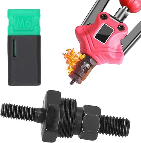 Miniatura 2 de Herramienta de remache M6, puntas de remache, cabeza manual de tuerca, puntas de cabeza de remache de acero aleado, mandril de repuesto,