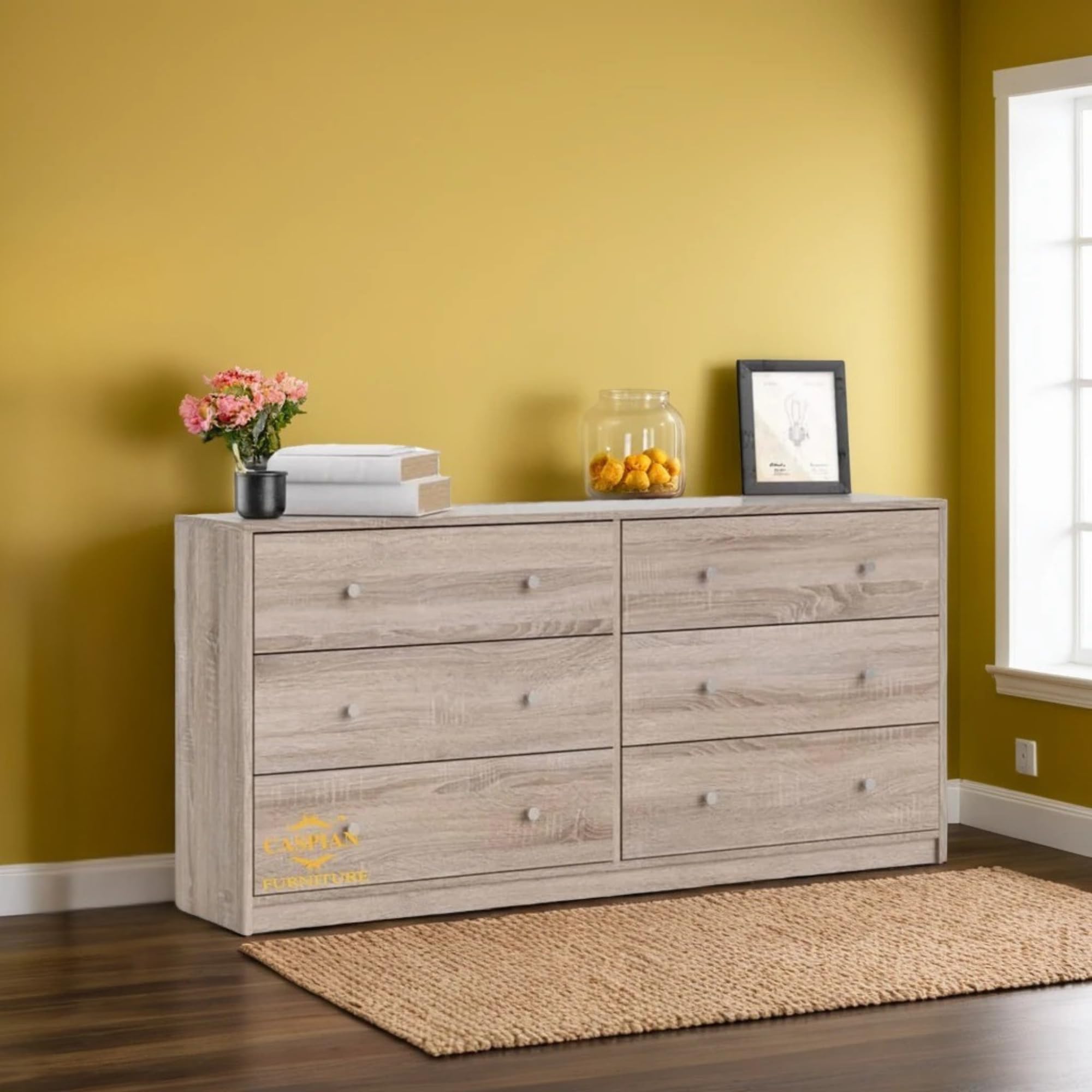 CASPIAN Furniture Chest of Drawers || Living Room || Bedroom || Office || Size in Inches (48x30x16) (Honey Oak)-image-18