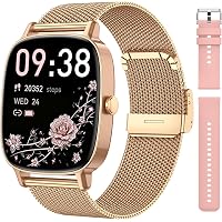 Smartwatch Donna,2 Cinturini,Risposta/Effettuazione Chiamate,Schermo Ultra Nitido1.85'' HD,Fitness