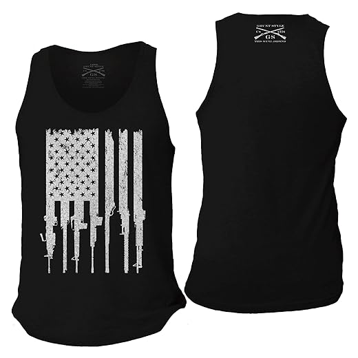 Grunt Style Rifle Flag Men's Tank (Black, Small)