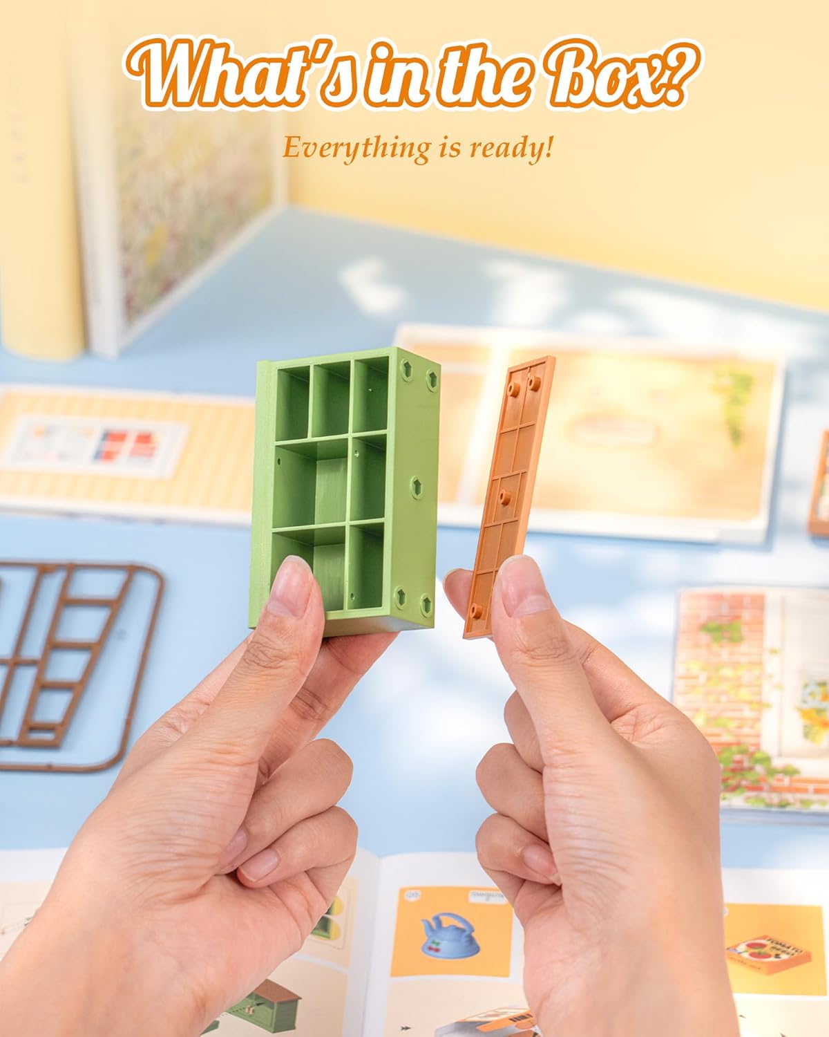 ROBOTIME Super Creator Kits, Plastic Mini House, Expandable Plastic Craf, DIY Miniature House Kit, Tiny Garden Making Kit Model Craft Hobby Unique Gift (Sunshine Sip Porch)