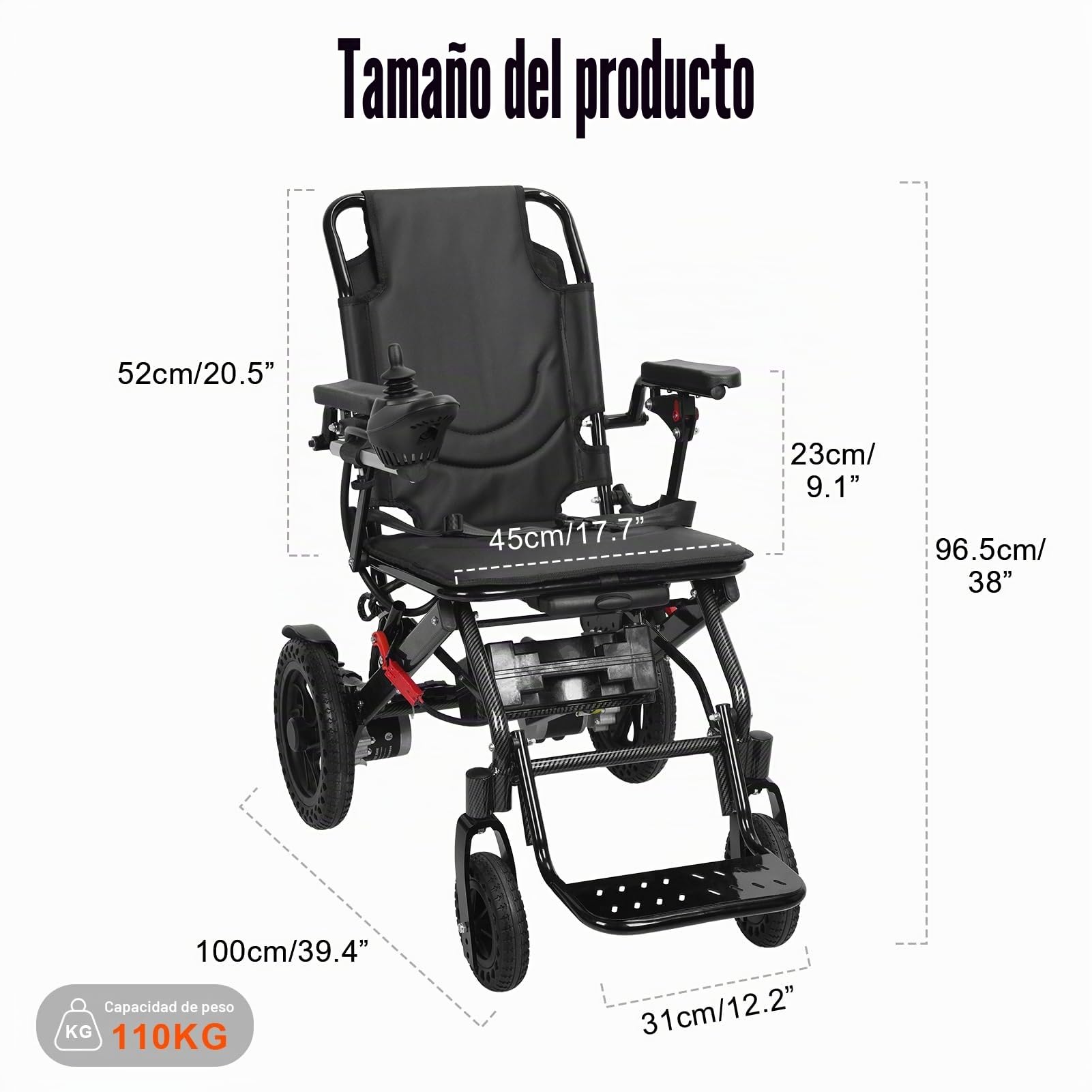 Reheyre Sillas de ruedas eléctricas para adultos, ligeras, plegables, rango de 13 millas, 500 W, motores duales, silla de ruedas motorizada plegable para personas mayores, soporta 265 libras con