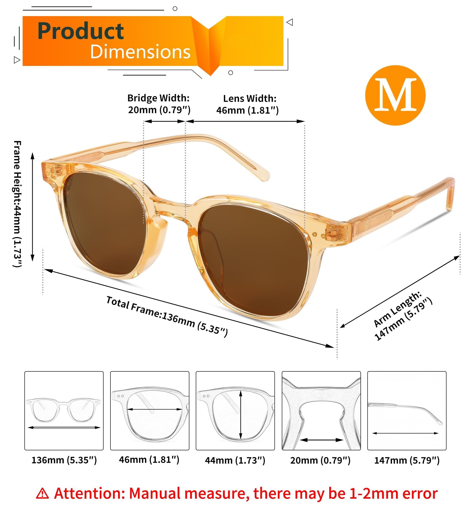Karsaer Polarized Sunglasses Retro Round Glasses for Women Men Trending Sun Glasses Shades for Small Face E1135 3