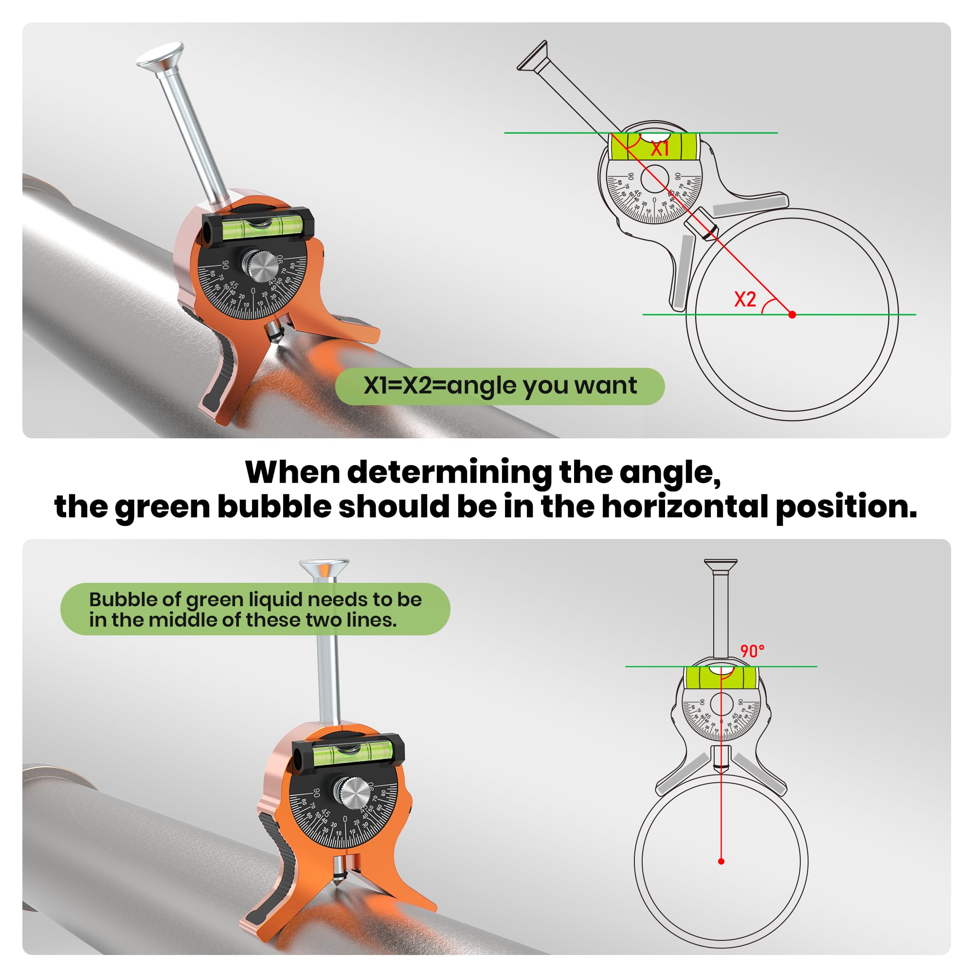 Magnetic Pipe Center Finder Punch with Dial Bubble Protractor — Amazon image 5