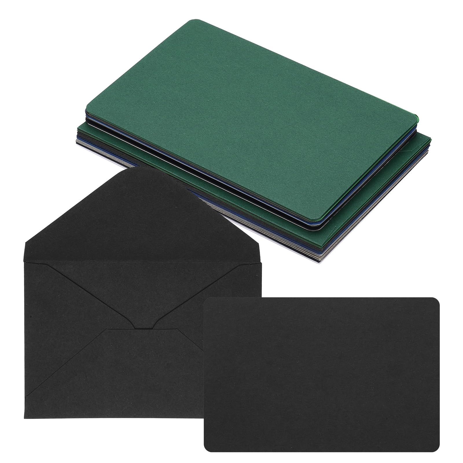 PATIKIL 10x15cm Blank Greeting Card and Envelopes, 20Sets Half Fold Note Cards and Envelopes Folded Rounded Corner Cardstock Greeting Card for Wedding Birthday Party Invitations, 10 Colors