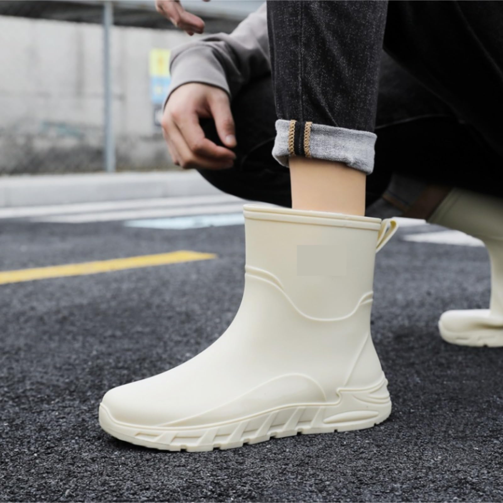 Buty Przeciwdeszczowe Męskie Buty Do Wody Typu Mid Tube, Wodoodporne, Antypoślizgowe, Kalosze, Kuchenne Z Modne