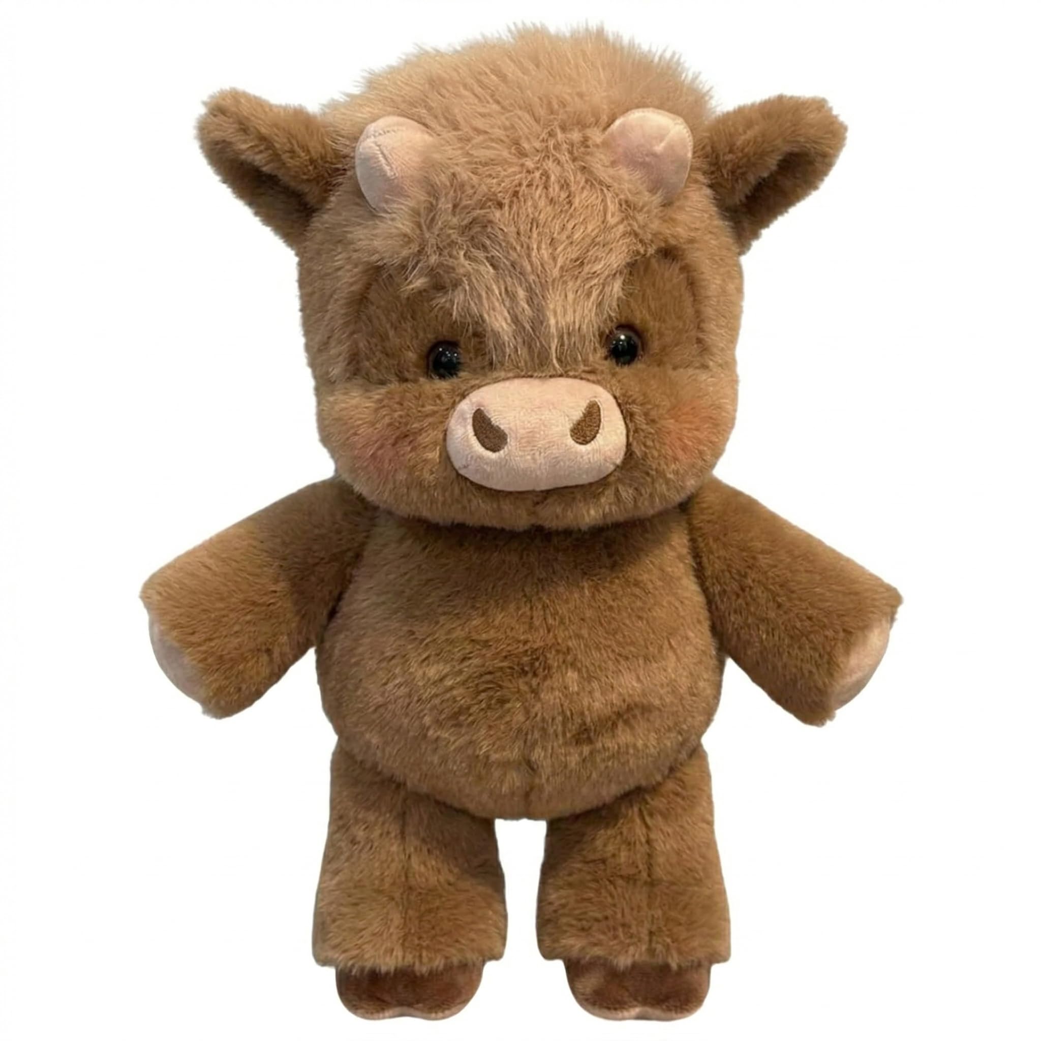 JORCEDI Ultra-Soft Highland Cow Plush Adorable & Furry Highland Cattle Soft Toy Wild Boar Plush Toy 45cm Running Calf Soft Toy for Home Decor Adorable Wild Boar Animal Doll (Brown,60cm / 23.5in)