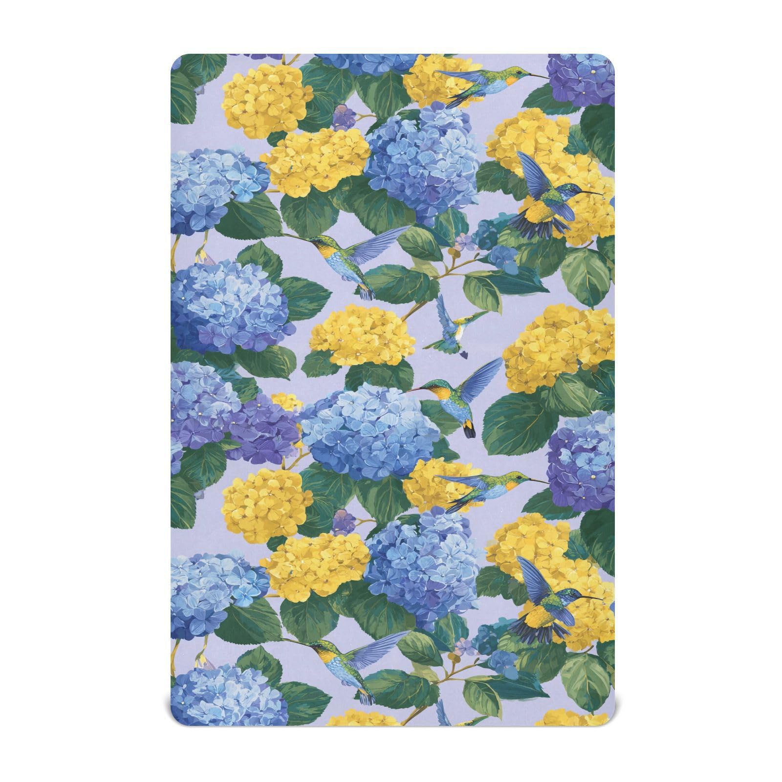 Crib Sheet Breathable Soft Crib Mattress Sheet for Baby Toddler Boys Girls Fitted Crib Sheet Fit Standard Crib Mattress 52 x 28 Inch Blue Hydrangeas Hummingbirds