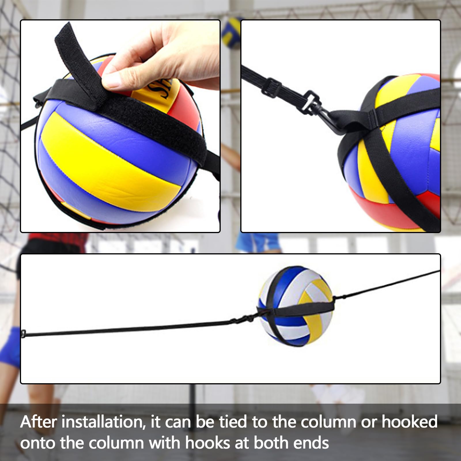 Aisny Conjunto de Equipo de Entrenamiento de Voleibol, Accesorios de Voleibol Banda de Resistencia Cinturón de Resistencia Kit de Práctica en Solitario Ajustable para Servicio de Voleibol