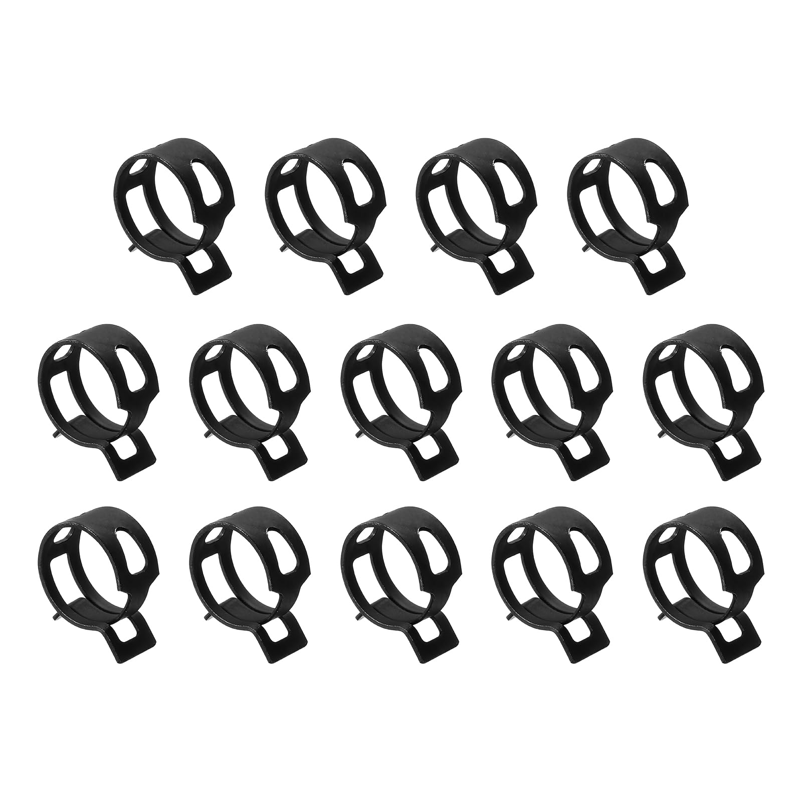 Sourcingmap 14Pcs Spring Band Type Action Fuel/Silicone Vacuum Hose Pipe Clamp